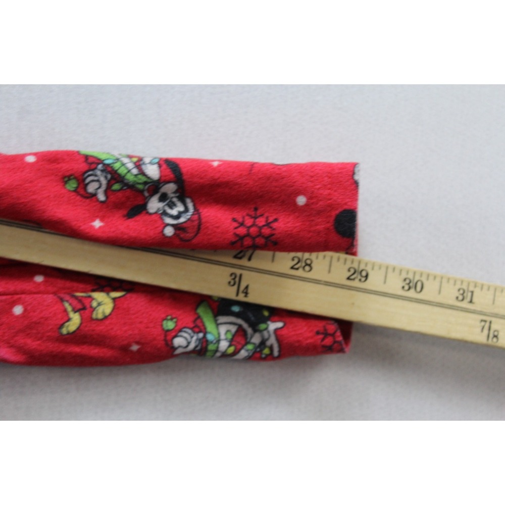 Disney Pajama Shirt Women Medium Red Excellent Christmas Mickey Mouse Flannel - Picture 6 of 8